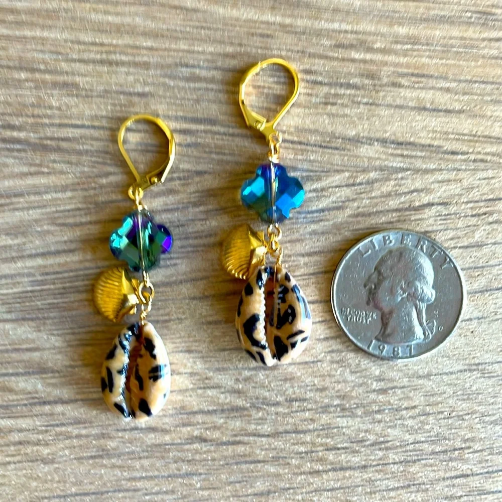 HAND CRAFTED PIERCED COWRIE SHELL EARRINGS